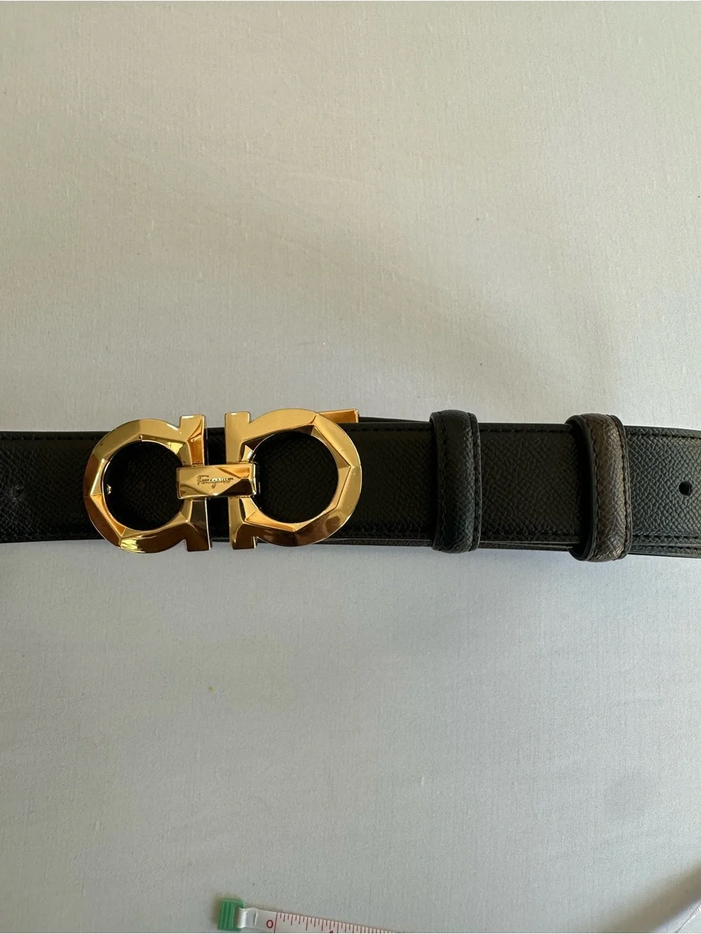 Salvatore Ferragamo Reversible Black/Brown Leather Belt Gold Gancini Buckle Sz44